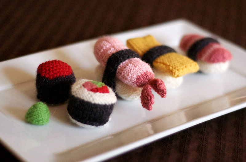 She Knit a Sushi Set and You Can Too! Four Knit Sushi Patterns To Choose From ...