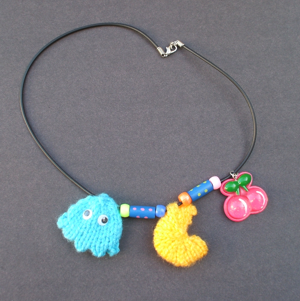 She Knit a 'Charming' Pacman Necklace! 