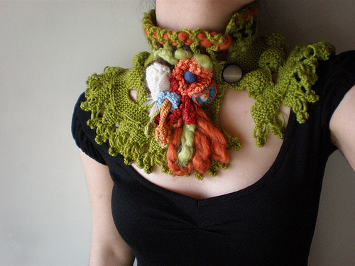 Freeform Knitted Neckwarmer - This Is Art!