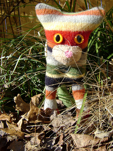 Felted Wool Sweater Transformed Into a Kitty-Cat