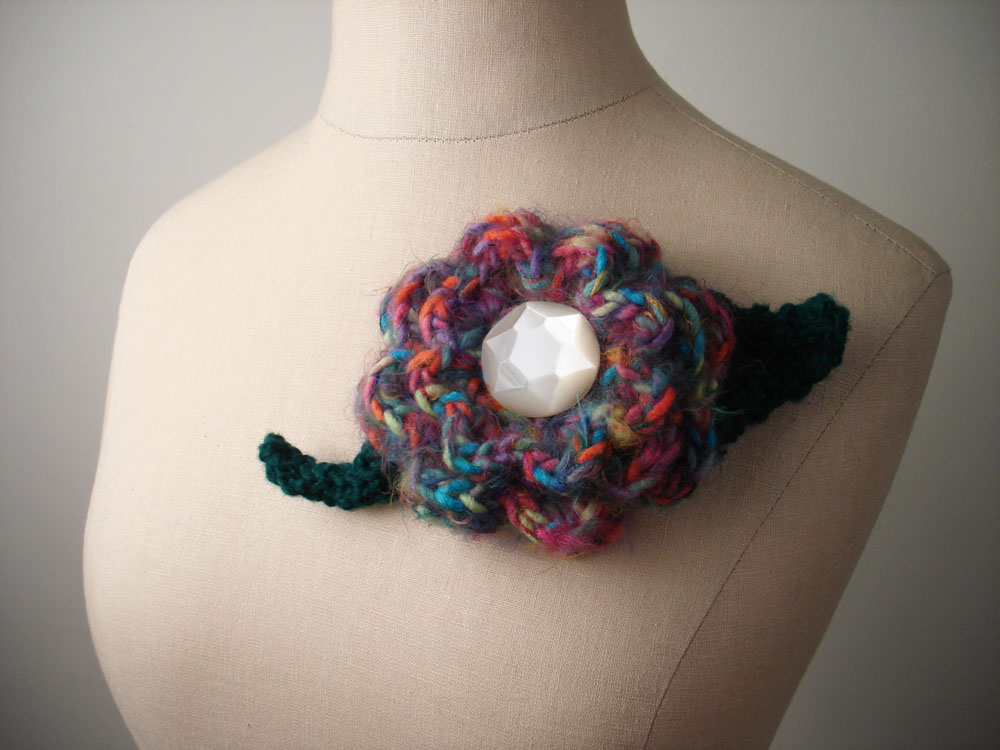 Crochet Spring Fleur Brooch - Adorable In Its Simplicity