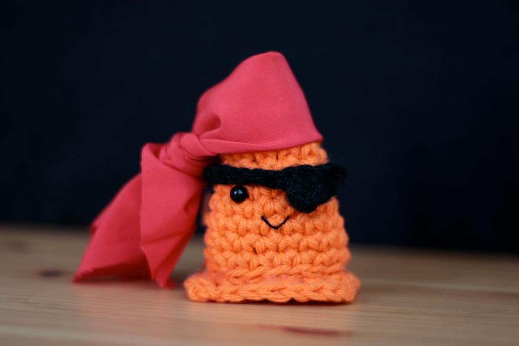 She Crocheted a Pirate Safety Cone Amigurumi ... ARRRRRR!
