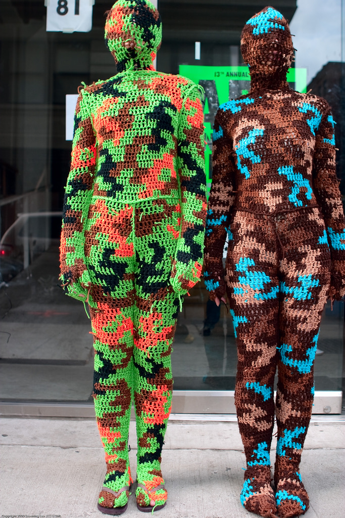 Acrylic Art Guards Crocheted by Agata Olek