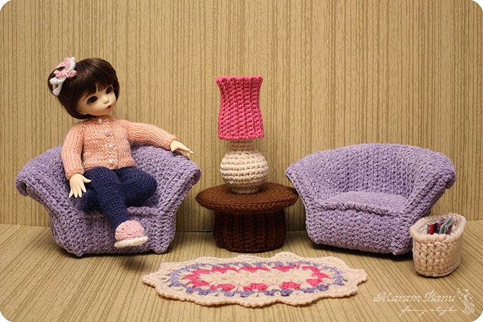 Crochet Furniture Miniatures by Maram Banu