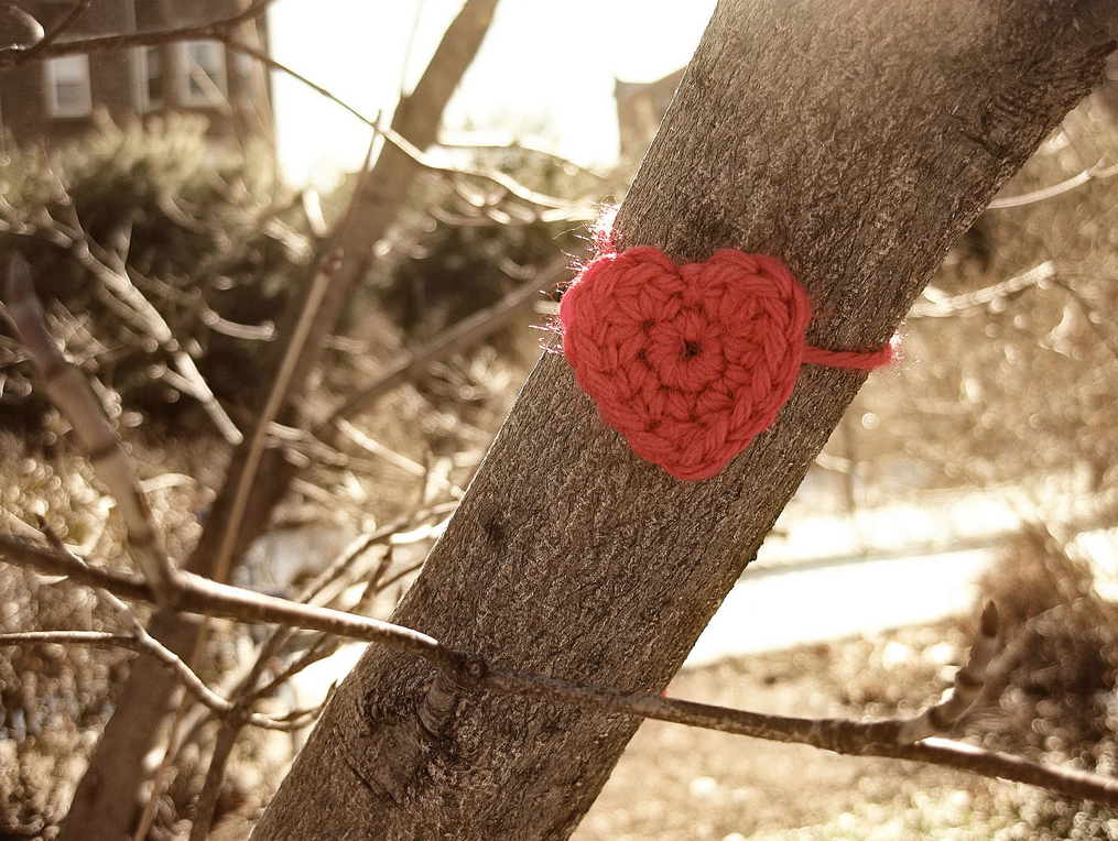 Happy Valentine's Day Yarn Bomb!