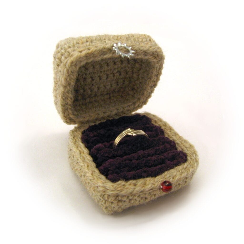 Crocheted Ring Box by NeedleNoodles (Knit Version Available Too!)