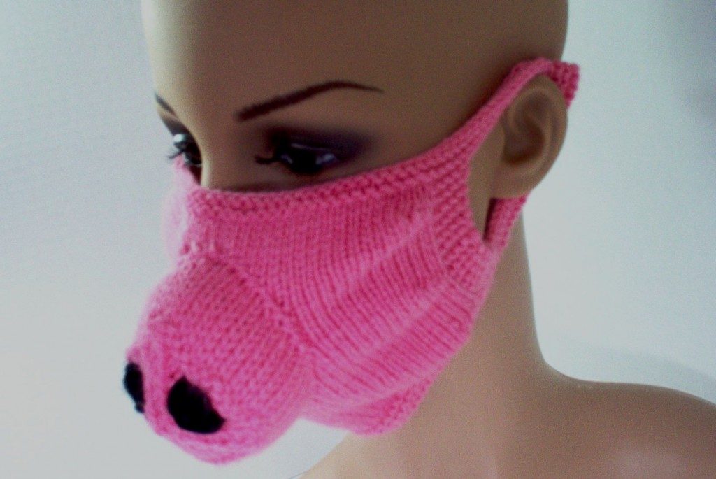Knitted Medical Mask With Pig Snout