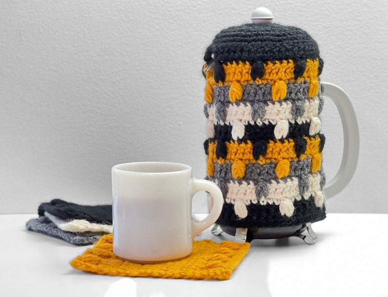 Keep Your Coffee Hot: Five French Press Cozy Patterns For Knitters & Crocheters