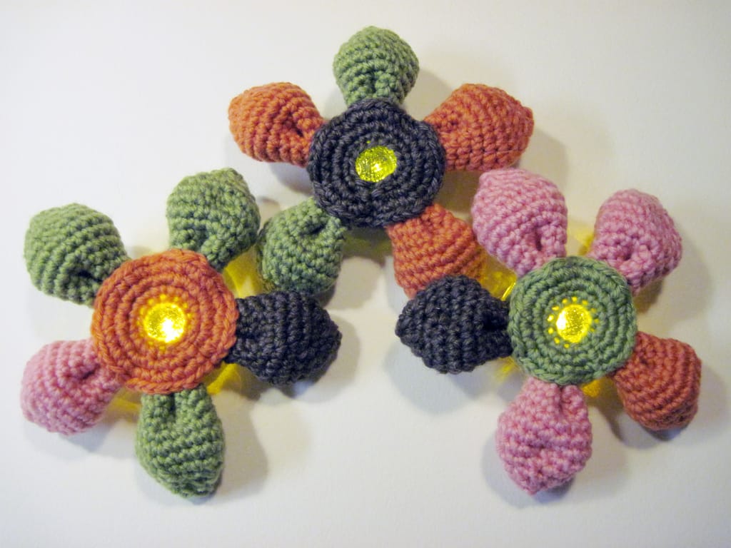 These Crochet Flowers Light Up!
