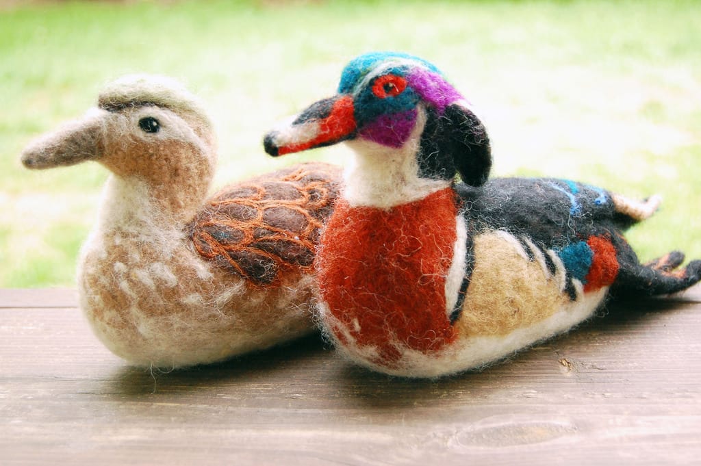 Fantastic Felted Wood Ducks
