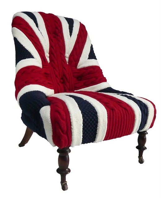 Meet Albert, Melanie Porter's First Hand-Knitted Union Jack Chair