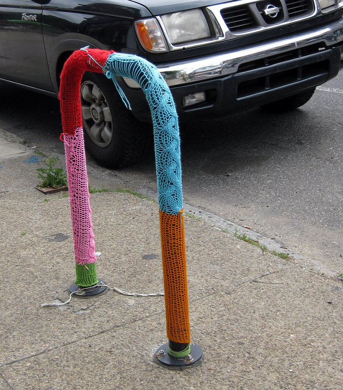 Knitted Bike Rack Yarn Bomb Spotted in Philly
