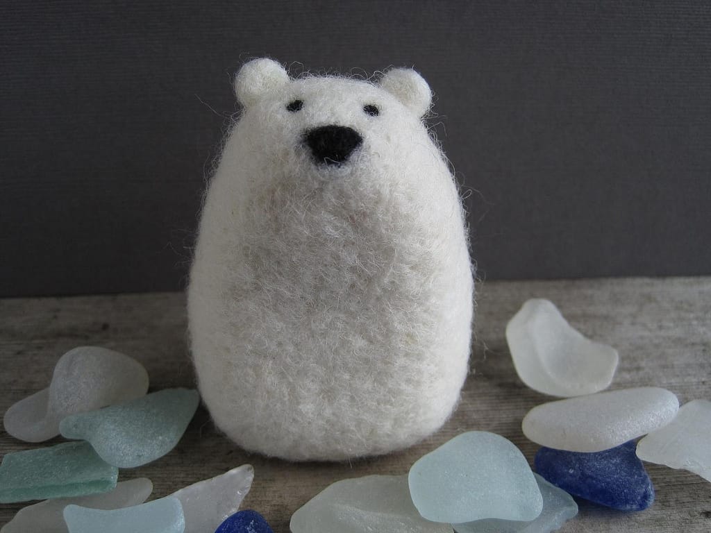 She Made a Felted Polar Bear Sculpture