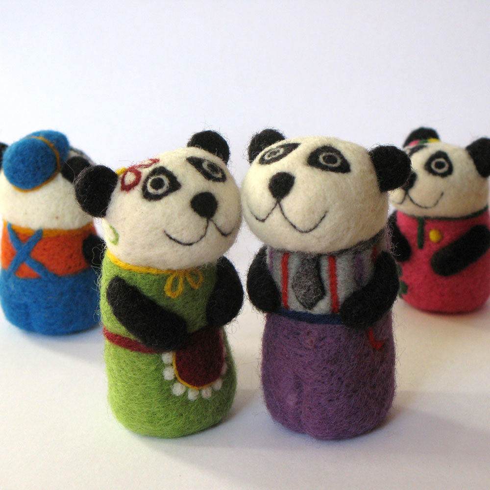 I Spy a Needle-Felted Panda Family