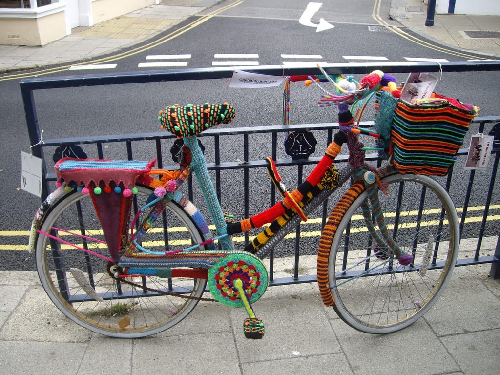 Knit & Crocheted Bikes Spotted At Whitstable Biennale - Great Yarn Bombs!