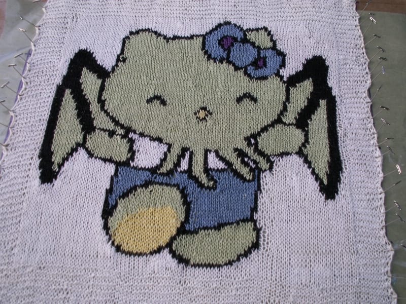 She Knit a Hello Kitty Cthulhu!