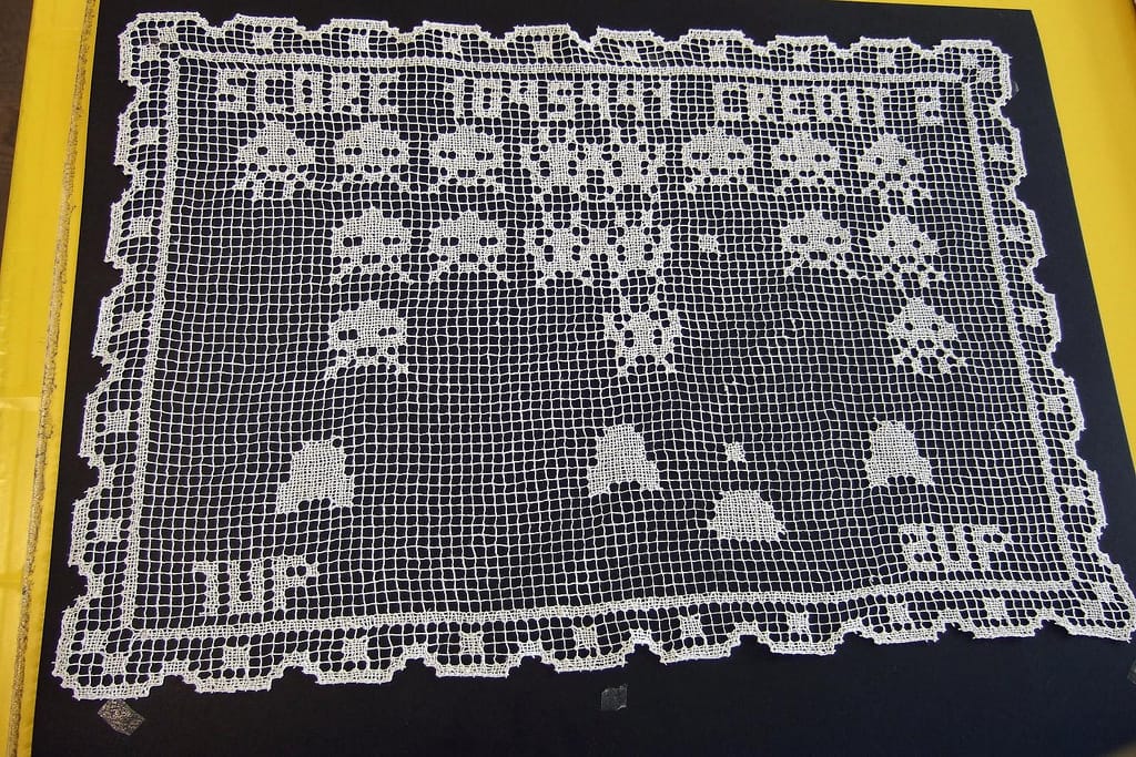 LOOK! A Space Invaders Doily!