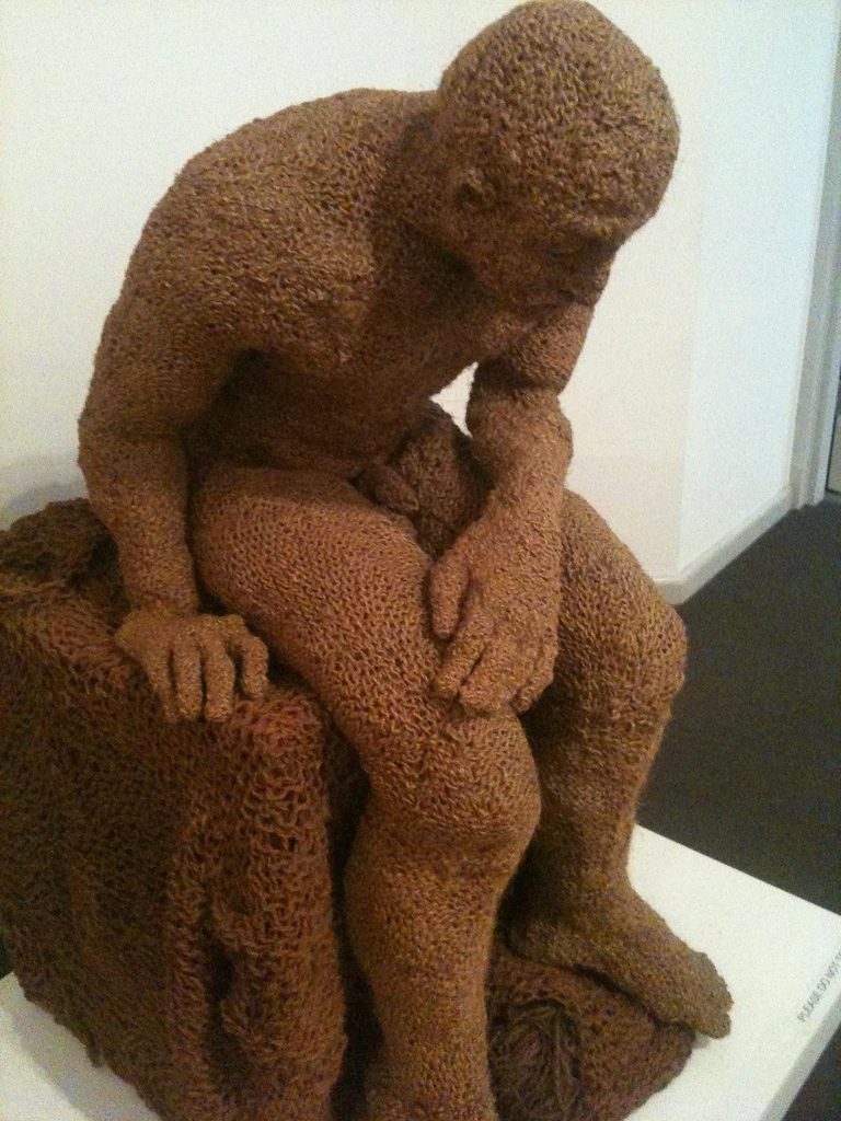 Yarn Bombed Statue Spotted at Ballarat Art Gallery