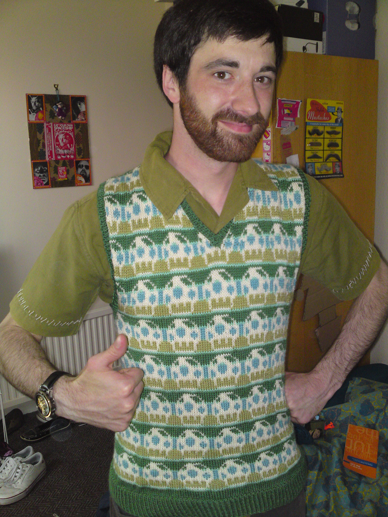 Phil's Knitted Nintendo Vest - So Fun!