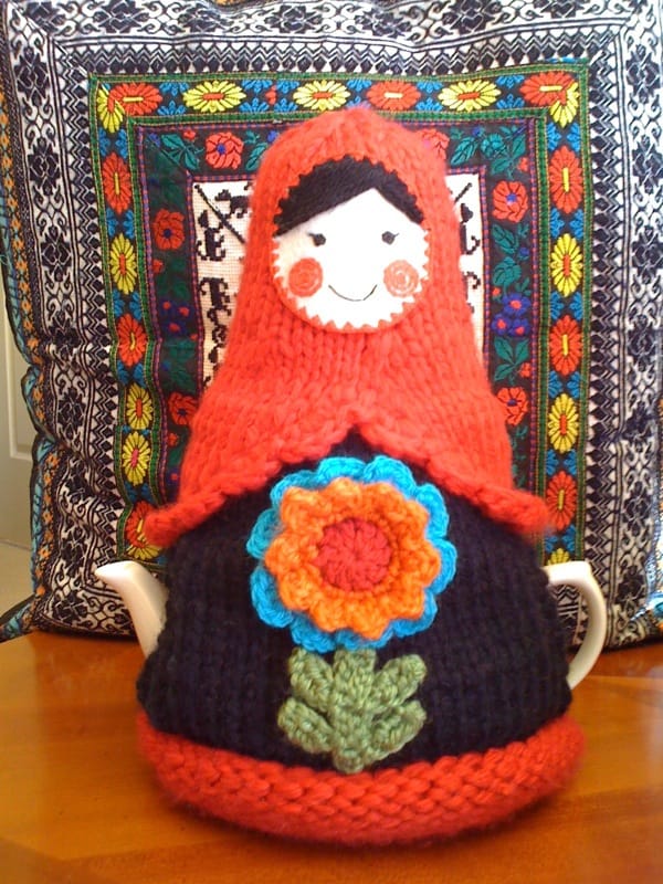 She Knit a Matryoshka Tea Cosy!
