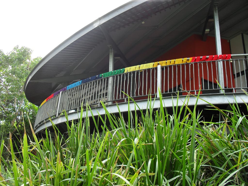 Rainbow Bridge Scarf Yarn Bomb
