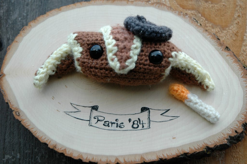 A Crochet Croissant and a Smoke Amigurumi ... Welcome to Paris Circa 1984