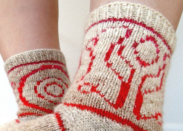 TRON SOCKS! Pattern Available, Thank you, Master Control.