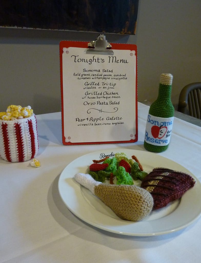 She Crocheted the Wedding Menu