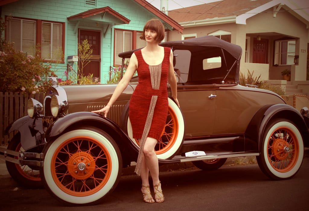 Gorgeous Knit Dress Inspired by Film Noir - Yes, the Pattern is Available!