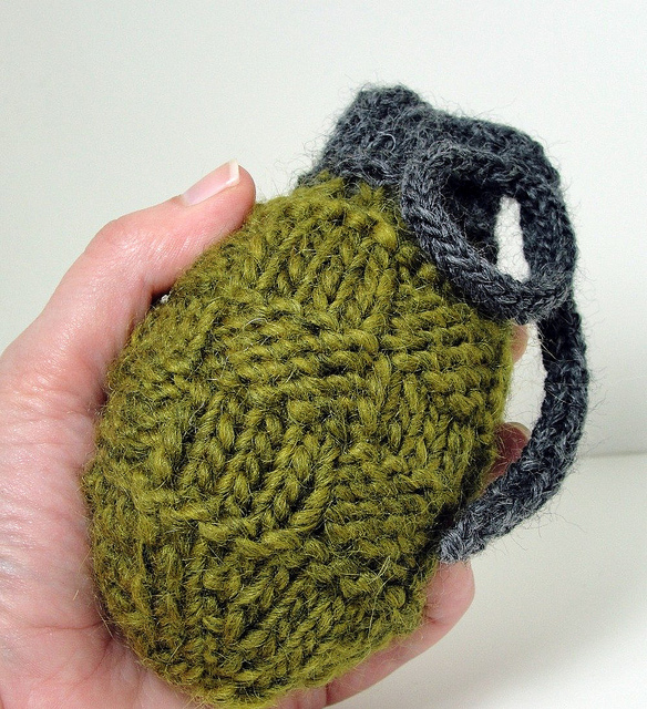 Knit a Grenade aka ‘Yarn Bomb’ ... Free Pattern!