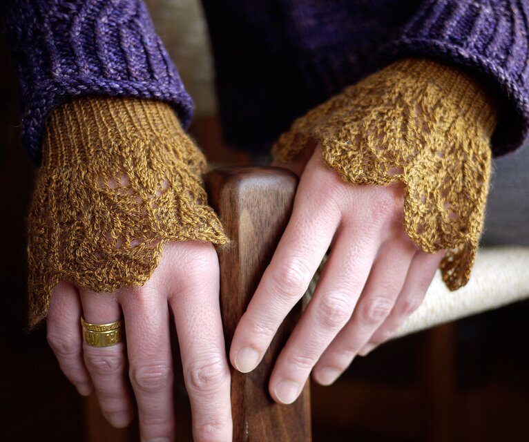 Delicate and Elegant Elm-Leaf Wrist Warmers – Get the Knit Pattern and Transform Any Sweater!