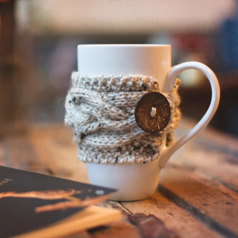 Gift Idea: Knit A Quick & Basic Coffee Cozy Cup Sleeve With One Of These Six Patterns