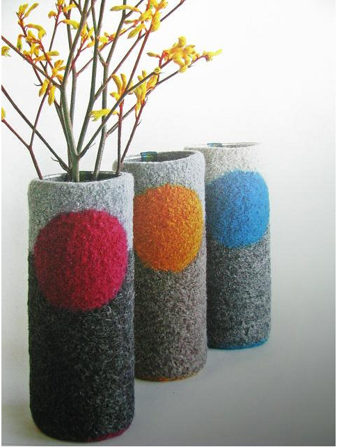 Dot. Dot. Dot. ... Classy Felted Vases.