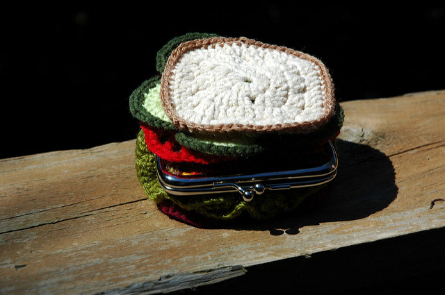 Crochet Veggie Burger Coin Purse