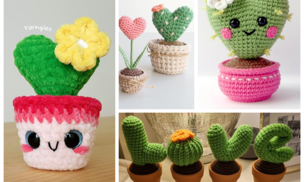 ‘Tis The Season! 4 Adorable Patterns To Crochet a Galentine’s Cactus