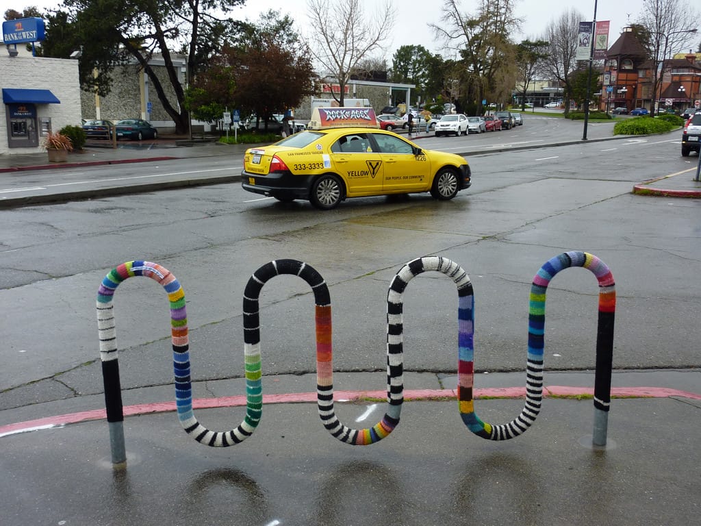 Knitted Berkeley Bike Rack - An Instant Yarn Bomb Classic