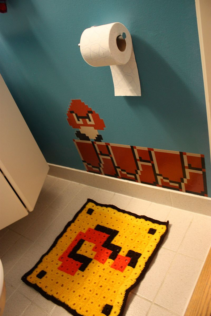 It's A Crocheted Super Mario Rug - So Cool! 