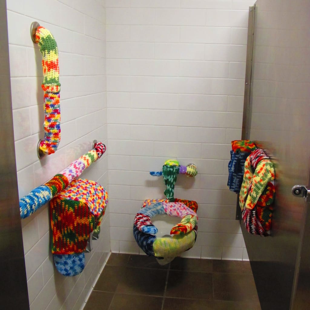 Yarn Bombs In The Bathroom!
