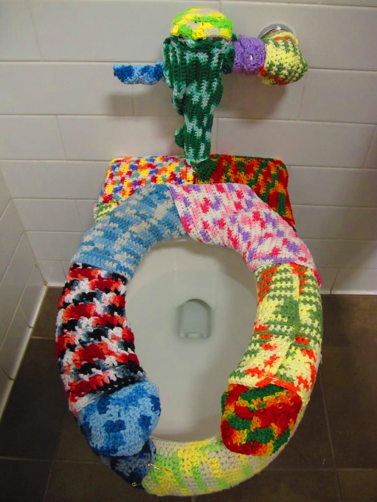 Yarn Bombs In The Bathroom!