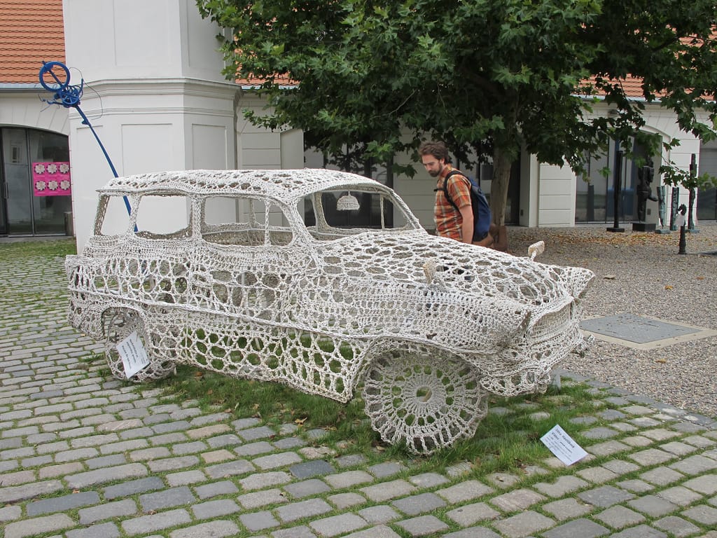 Crochet Car at the Museum Kampa In Prague