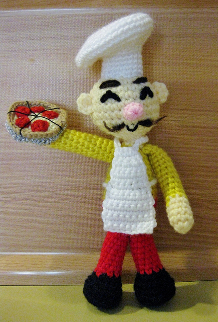 She Crocheted a Pizza Chef Amigurumi!