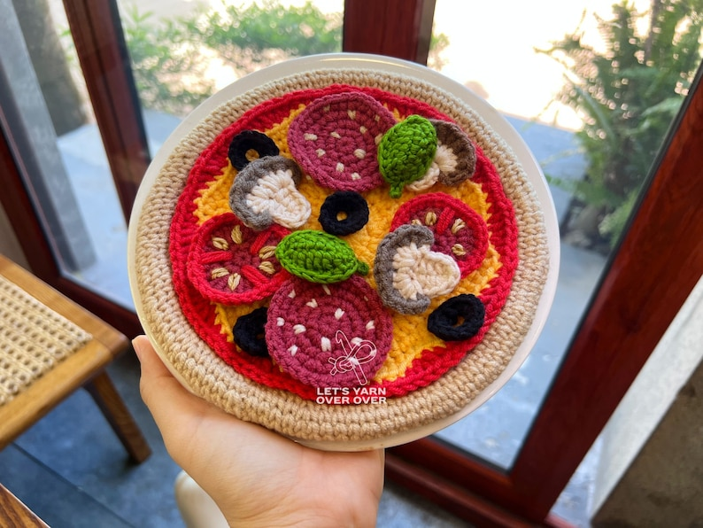 Crochet A No-Calorie Pizza Slice Or Even A Whole Pie - Genius!
