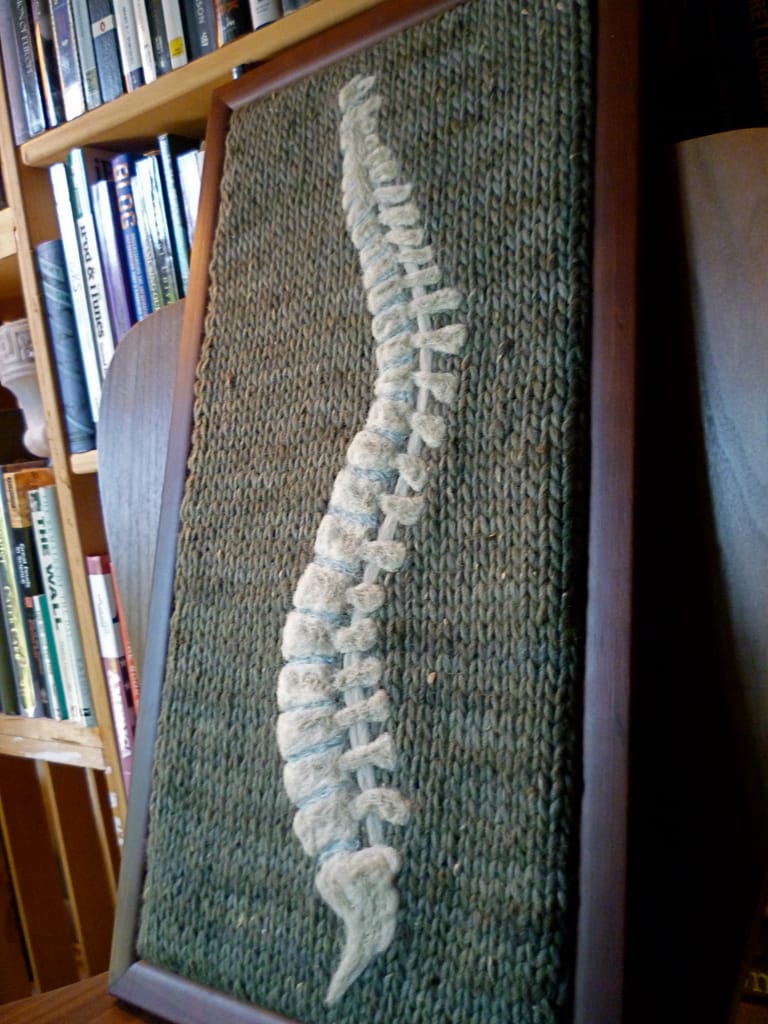The Curve of Your Spine - Custom Felt Piece for Chiropractor's Office!