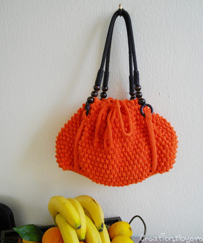 Gorgeous Orange Bobble Bag - I Want To Knit One ... And Yes, There Is A Pattern!