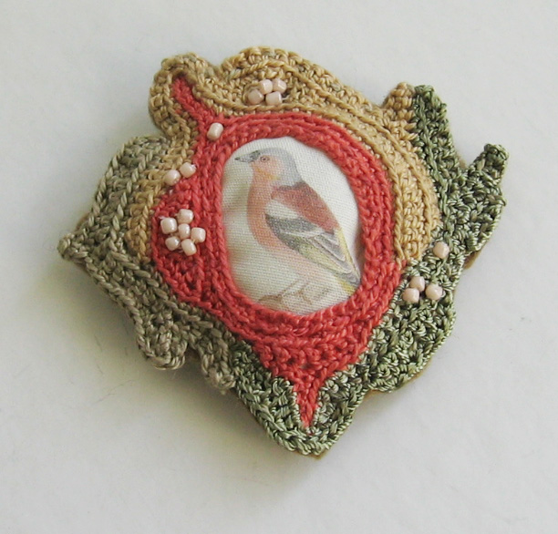 Beautiful Bird Pin - It's Crocheted!