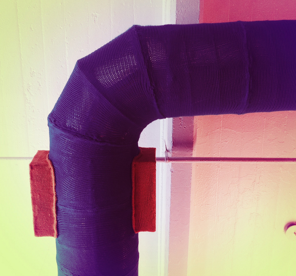 Knitted Right-Angle Cozy - Example of a Lovely Indoor Yarn Bomb