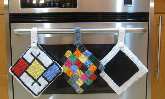Knitted Pot Holder Patterns Inspired By Modern Art: Klee, Mondrian, Malevich!