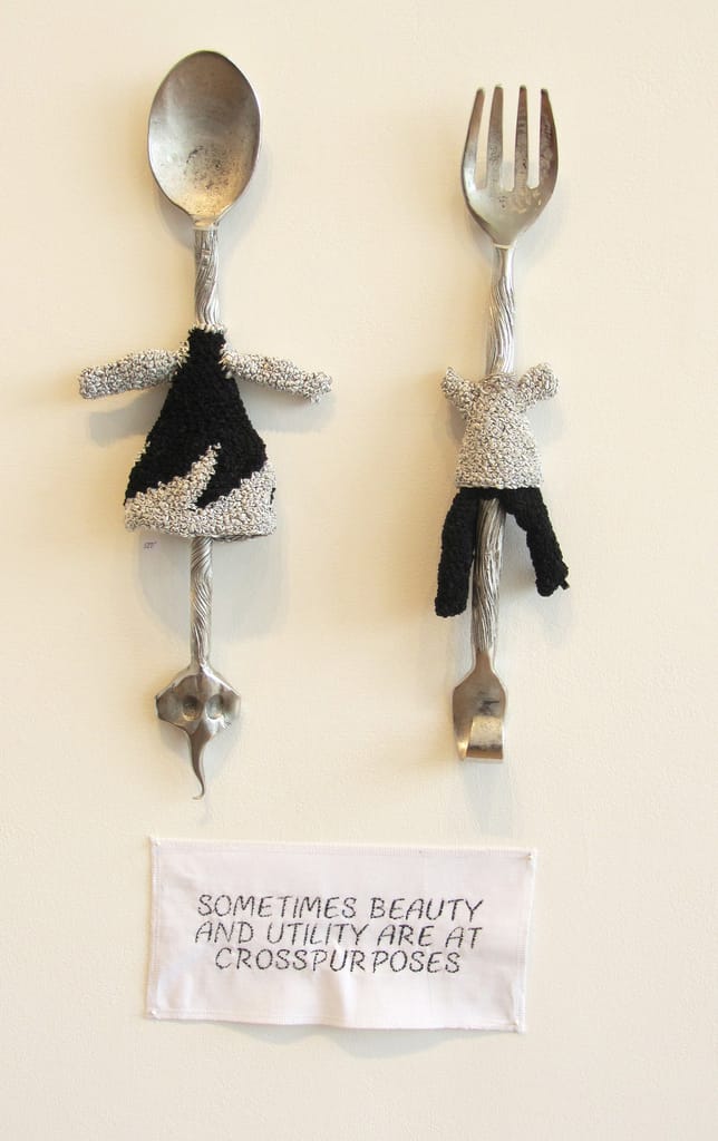 A Crocheted Set Of Salad Utensils - Beautiful and Unusable