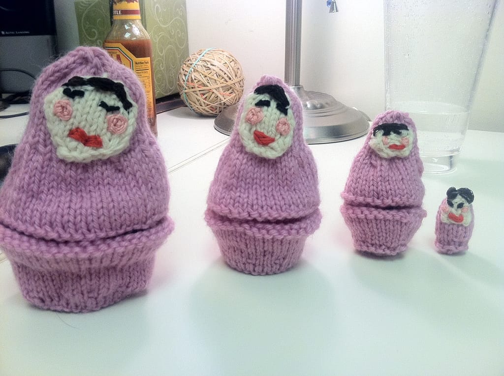 She Knit Itty-Bitty Matryoshka Dolls