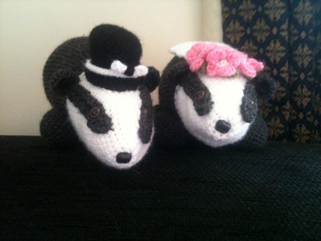 Badger, Badger, Badger, Badger. Wedding, Wedding! Amigurumi!